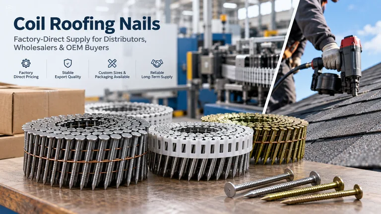 Coil Roofing Nails for Roofing, Siding and Exterior Construction Supply